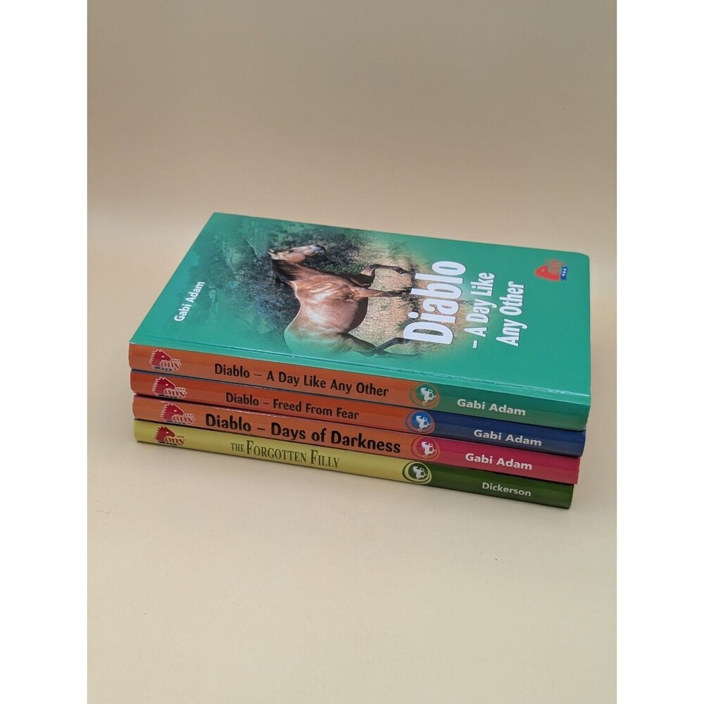 Lot of 4 Pony Club Horse Lover Kids Chapter Books (3) Diablo Hardcover Forgotten